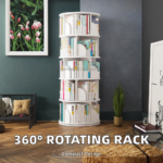 Modern 360 Degree Rotation Wooden Bookshelf Eco-Friendly Durable Space-Saving Picture Book Rack for Home & Living Room Storage - Image 2
