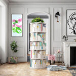 Modern 360 Degree Rotation Wooden Bookshelf Eco-Friendly Durable Space-Saving Picture Book Rack for Home & Living Room Storage - Image 3