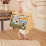 Modern Cross-Border Wooden Stepped Bookshelf Bamboo Student Book Storage Rack for Living Room Storybook Painting Book Display