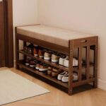 Modern Eco-Friendly Shoe Rack and Storage Bench for Entryway 2-Tier Upholstered Shoe Organizer with Cushion Compact Bench - Image 3