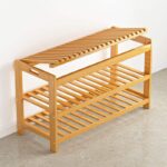 Modern Multi-Functional Bamboo Shoe Rack Integrated Storage Seating Shoe Changing Stool for Home Use for Bedroom Living Room - Image 3