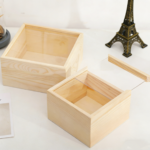 Natural Handmade Wooden Rectangle Carved French Country Clothing Organizer Underwear Box with 2 Compartments and Cloth Storage - Image 3