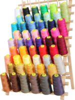 New Brothread 2x60 Spools 5-layer Wooden Thread Rack Holder Organizer Hanging Hooks Wall Mountable Non-Foldable for Sewing - Image 2