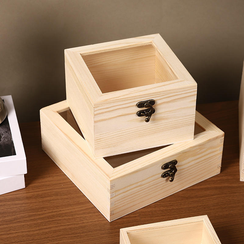 New Simple Rectangle Wooden Storage Box with Flip-Top Lid Solid Wood Film & TV Shooting Props Treasure Box01 New Simple Rectangle Wooden Storage Box with Flip-Top Lid Solid Wood Film & TV Shooting Props Treasure Box - Image 1