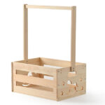 Newborn Baby Closet & Storage Basket Wooden Baby Shower Crate with Wall Sign Pregnancy Gifts for Boy Girl Clothing Hamper Handle