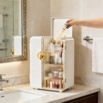 Plastic Jewelry Organizer Box Large Capacity Dustproof Makeup Storage Case with Drawers for Women