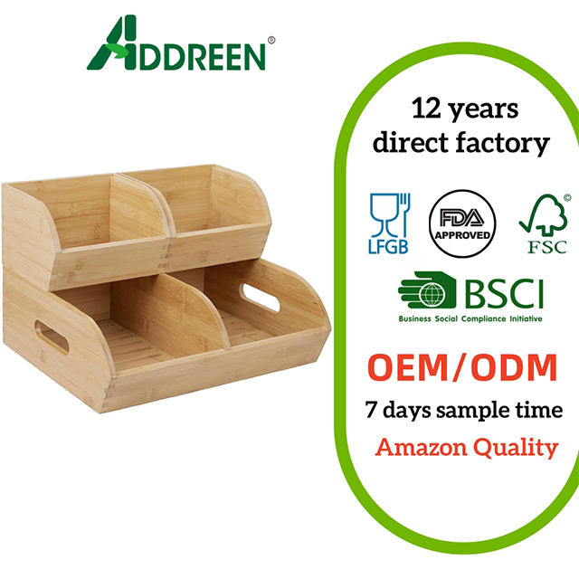 Potato Onion Food Container Storage Bin Country Style Kitchen Counter Ventilated Stackable Bamboo Organizer Baskets Handles01 Potato Onion Food Container Storage Bin Country Style Kitchen Counter Ventilated Stackable Bamboo Organizer Baskets Handles - Image 1