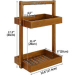 Premium Solid Wood Shower Rack 2-Tier Standing Caddy With Portable Handle Waterproof Bathroom Storage Shelf for Spa Bath Items - Image 2