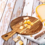 Professional Wholesale Solid Acacia Wood Sustainable Kitchen Pizza Cheese Cutting Bread Serving Board Handle Chopping Blocks - Image 2