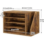 Rustic Wood Desk File Organizer With 4 Horizontal Document Trays And 1 Vertical Mail Sorter Slot For Home Office Storage - Image 3