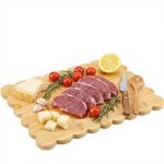 Scalloped Bamboo Cutting Board 15.7x11 Inch 1.5cm Thick Charcuterie Kitchen Laser Engraving DIY Chopping Block