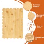 Scalloped Bamboo Cutting Board 15.7x11 Inch 1.5cm Thick Charcuterie Kitchen Laser Engraving DIY Chopping Block - Image 3