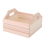 Simplicity Style Large Wooden Craft Box with Handle Custom Logo Unfinished Storage Packaging Wood Bin