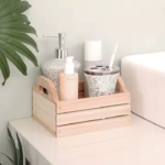 Simplicity Style Large Wooden Craft Box with Handle Custom Logo Unfinished Storage Packaging Wood Bin - Image 2