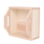 Simplicity Style Large Wooden Craft Box with Handle Custom Logo Unfinished Storage Packaging Wood Bin - Image 3