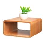 Stackable Bamboo Cube Shelves Modular Open Storage Cubes for Living Room & Office 100% Solid Bamboo Display Cubes
