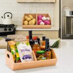 Stackable Bamboo Storage Bins Potato and Onion Kitchen Organizer Pantry Organizer Storage Baskets Eco-Friendly Space-Saving - Image 3