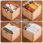 Stackable Wood Storage Cubes Bins Organizer Modular Open Cubby System for Living Room Home Office Bookcase Closet - Image 3