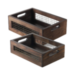 Sustainable Classic Wooden Kitchen Bathroom Countertop Baskets Set Nesting Boxes Freshness Preservation Multifunction