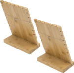 Tall Wooden Jewelry Store Holder Bamboo Necklace Organizer and Bracelet Rack for Table Displays - Image 3