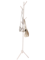 Tree-Shaped Bamboo Freestanding Coat Rack with 8 Hooks Space Saving Lacquer Finish for Entryway Bedroom & Clothing Store