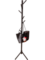 Tree-Shaped Bamboo Freestanding Coat Rack with 8 Hooks Space Saving Lacquer Finish for Entryway Bedroom & Clothing Store - Image 3