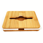Unique Modern Foldable and Portable Accordion Bamboo Tissue Box with Serving Tray for Dinner and Lunch Napkin Holder - Image 2