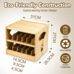 Wholesale Multi-functional Bamboo Wood Pet Snack Storage Cabinet Factory Direct Supply Multi Grid Sealed Jar Storage Rack - Image 2
