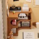 Wood Corner Three-Layer Multifunctional Standing Desktop Shelf Spice Holder for Kitchen Storage - Image 2