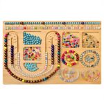 Wooden China Bead String DIY Design Tray Necklace Bracelet Jewelry Hand-Girth Measuring Tool Bead Tray Beading Display Tray