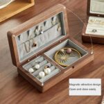Wooden Jewelry Box Simple Solid Wood Ring Holder & Necklace Organizer Black Walnut Made in China Wood Jewel Case - Image 2