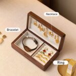 Wooden Jewelry Box Simple Solid Wood Ring Holder & Necklace Organizer Black Walnut Made in China Wood Jewel Case - Image 3