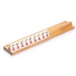 Yellow Mountain Imports 18-Inch Natural Pine Wooden Mahjong Racks with Pushers-Set of 4 (Racks with Pushers Only) Made in China