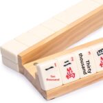 Yellow Mountain Imports 18-Inch Natural Pine Wooden Mahjong Racks with Pushers-Set of 4 (Racks with Pushers Only) Made in China - Image 2