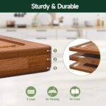 Zeawec 3-Piece Set Crack-Resistant Cutting Board Deep Juice Grooves Pre-Oiled Butcher Block Meat Vegetables Knife-Friendly - Image 3