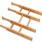 2022 New Arrivals Christmas Gifts Eco-Friendly Four-Tier Kitchen Drawer Dividers Solid Bamboo Standing Storage Holders Racks