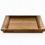 Addreen Acacia Wood Serving Tray Shatterproof Decor Tray for Coffee Table Ottoman Living Room Drinks Snacks Display Storage