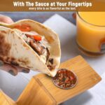 Addreen Bamboo Taco Holder Tray with 4 Grids Modern Design Detachable & Multifunctional Stackable Customizable Size for Parties - Image 3