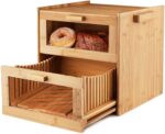 Addreen Eco-Friendly Customized Large Capacity Assembly Food Storage Kitchen Bamboo Bread Box with Multifunction Design - Image 2
