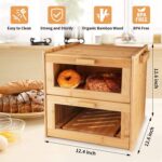 Addreen Eco-Friendly Customized Large Capacity Assembly Food Storage Kitchen Bamboo Bread Box with Multifunction Design - Image 3