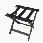 Addreen Foldable Bamboo Modern Double Tier Hotel Luggage Rack Portable Standing Suitcase Holder for Guest Room Bedroom