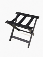 Addreen Foldable Bamboo Modern Double Tier Hotel Luggage Rack Portable Standing Suitcase Holder for Guest Room Bedroom