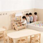 Addreen Kids Play Shop Shelf Preschool Corner Modern Minimalist Wooden Multifunction Sales Counter Toy Storage Rack - Image 4
