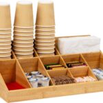 Addreen Modern BPA Free Plastic Coffee Cup Condiment Organizer Four Layer Multifunctional Countertop Storage Rack