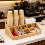 Addreen Modern BPA Free Plastic Coffee Cup Condiment Organizer Four Layer Multifunctional Countertop Storage Rack - Image 3