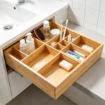 Addreen Modern Bamboo Rectangle Drawer Organizer Set 5 Pcs Multi Use Individual Storage Trays Adjustable Divider Containers - Image 2