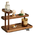 Addreen Modern Three Tier Adjustable Wooden Storage Rack Multifunctional Display Stand