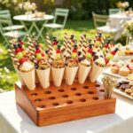 Addreen Modern Wooden Standing Single Tier Ice Cream Cone Holder Stand Multifunctional Display Rack - Image 3