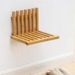 Addreen Multifunctional Custom Wall-Mounted Bamboo Wood Foldable Stool Chair Modern Design Bedroom & Hotel Use