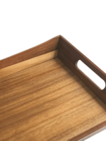 Addreen Rectangular Solid Wood Serving Tray Built in Cutout Handles Dark Walnut Wood Grain - Image 2